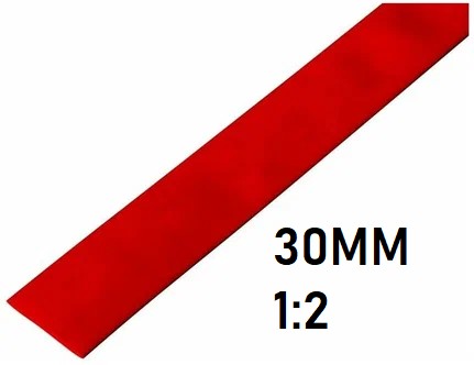 Термоусадка 30мм (1м, красная, усадка 1:2)